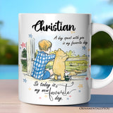 A Day with You is My Favorite Personalized Mug, Pooh Bear's Sentimental Quote with Custom Name