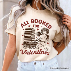All Booked For Valentines Cupid T-Shirt, Vintage Funny Bookworm Tee