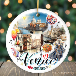 Artistic Venice Unique Cultural Christmas Ornament, Vintage Italy Gift and Keepsake Souvenir