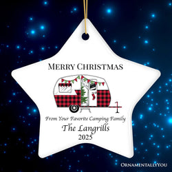 Camping Family Personalized Christmas Ornament