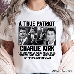 Charlie Kirk American T-Shirt, Made in the USA Memorial Tee Gift