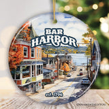 Charming Bar Harbor Street Ornament and Holiday Decoration, Maine Keepsake and Present