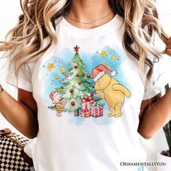 Christmas With Pooh Bear and Friends T-Shirt, Heartwarming Holiday Tee