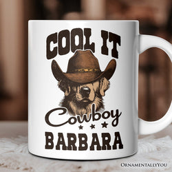 Cool It Cowboy Personalized Mug, Retro Western Golden Retriever Country Lovers Gift With Custom Name