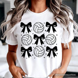 Coquette Volleyball Bows T-Shirt, Cute Athletic Sports Game Day Tee