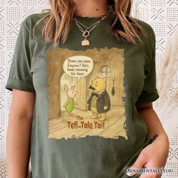 Edgar Allan Pooh T-Shirt, Vintage Halloween Mystery Piglet and Eeyore Tale Tee