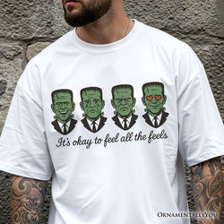 Frankenstein It’s Okay To Feel All The Feels T-Shirt, Funny Mental Health Feelings Tee