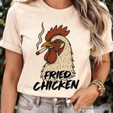 Fried Chicken Hen T-Shirt, Funny 420 Stoner Humor Tee