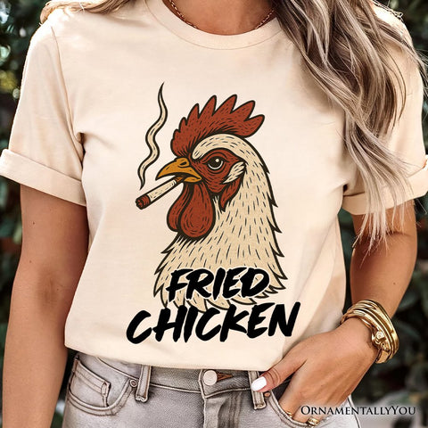 Fried Chicken Hen T-Shirt, Funny 420 Stoner Humor Tee