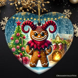 Frosted Krampus Gingerbread Man Ornament, Mischievous  Christmas Gift and Decor