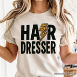 Hairdresser Leopard Lightning T-Shirt, Retro Stylist Tee