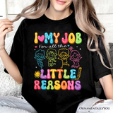 I Love My Job for All the Little Reasons Teacher T-Shirt, Cute School Tee