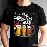 It's The Most Wonderful Time for a Beer T‑Shirt, Funny Holiday Beer Christmas Tee for Festive Drinkers