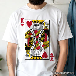 King of Hearts Card T-Shirt, Classic Retro Love Valentine Tee
