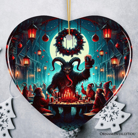 Krampus’s Unholy Revelry Ornament, Dark Folklore Celebration and Spooky Decor