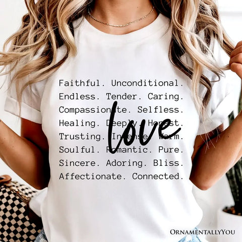 Love Definition Words T-Shirt, Minimalist Valentine Inspirational Love Tee