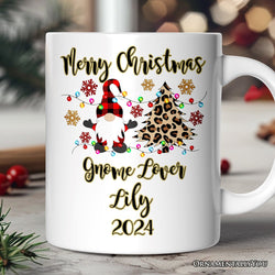 Personalized Mug Gnome Buffalo Plaid Christmas Gift