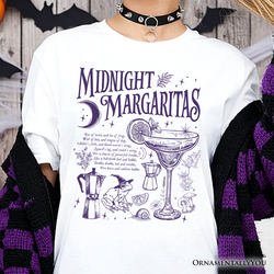 Midnight Margaritas Halloween T-Shirt, Whimsical Tee for Drinking Witches