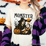 Momster T-Shirt for Spooky Season, Witchy Halloween Tee for Moms