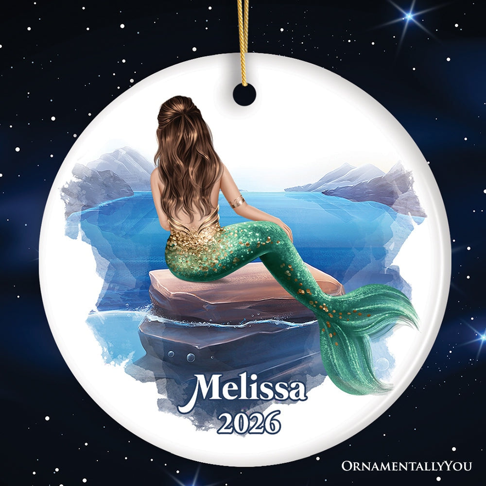 Personalized Mermaid Women Christmas Ornament