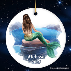 Personalized Mermaid Women Christmas Ornament