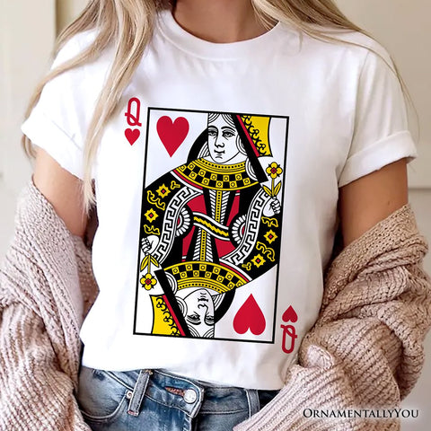 Queen of Hearts Card T-Shirt, Classic Retro Love Valentine Tee