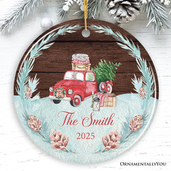 Rustic Vintage Personalized Family Ornament