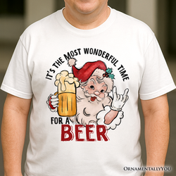 Santa Beer Christmas T‑Shirt, It’s The Most Wonderful Time Funny Holiday Tee for Festive Drinkers