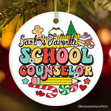 Santa’s Favorite School Counselor Handcrafted Christmas Ornament, Guidance Counselor Appreciation Gift