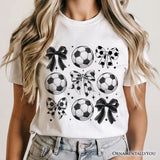 Soccer Balls Coquette Bows T-Shirt, Sports Mom Tee
