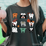 Spooky Halloween Dentist T-Shirt, Teeth Monster Tee for Dental Crew