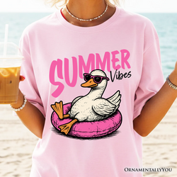 Summer Vibes Goose T-Shirt, Funny Beach Vacation Tee