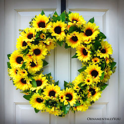 Sunflower Wreath for Front Door or Home, 20 Inches