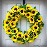 Sunflower Wreath for Front Door or Home, 20 Inches
