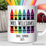 Teacher Personalized Christmas Mug, School Theme Appreciation Gift