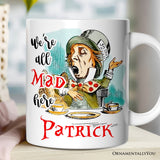 The Mad Hatter Tea Party Personalized Mug, Vintage 1860s Alice's Adventure in Wonderland