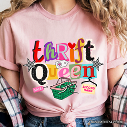 Thrift Queen T-Shirt, Colorful Second Hand Shopping Tee