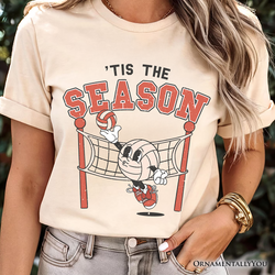 Tis the Season Volleyball T-Shirt, Retro Vintage Game Day Sports Tee