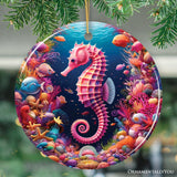 Tropical Tide Treasure Radiant Seahorse Ornament, Ocean-Themed Gift And Decor