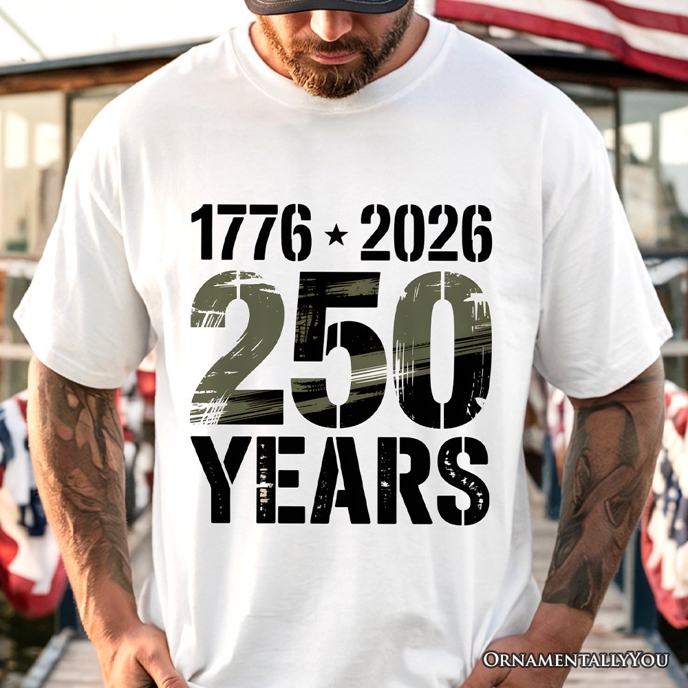 USA 250 Years Anniversary T-Shirt, 4th of July Patriotic 1776–2026 Freedom Tee