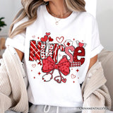 Valentine Nurse Coquette Bow T-Shirt, Cupid Favorite Nurse Tee
