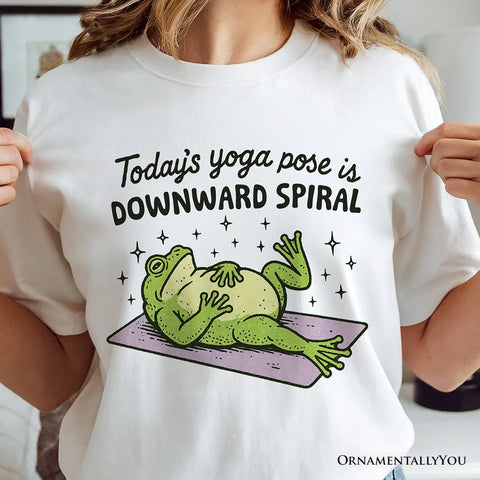 Yoga Frog Downward Spiral T-Shirt, Funny Mental Health Humor Tee