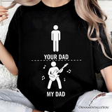 Your Dad Vs My Cool Dad T-Shirt, Funny Bass Guitar Rock Father's Day Tee