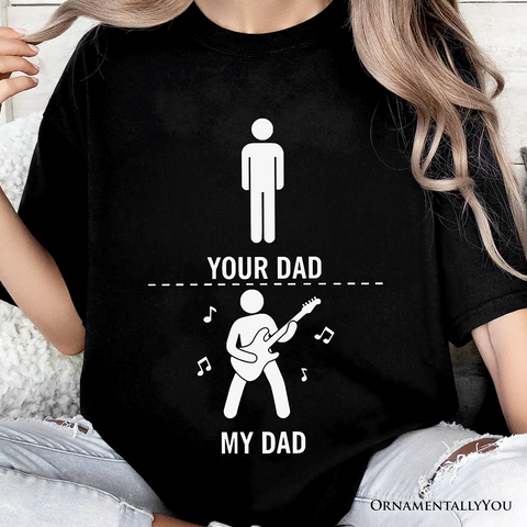 Your Dad Vs My Cool Dad T-Shirt, Funny Bass Guitar Rock Father's Day Tee