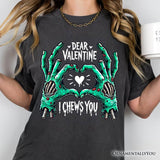 Zombie Valentine Hands I Chews You T-Shirt, Funny Tee for Horror Spring Season