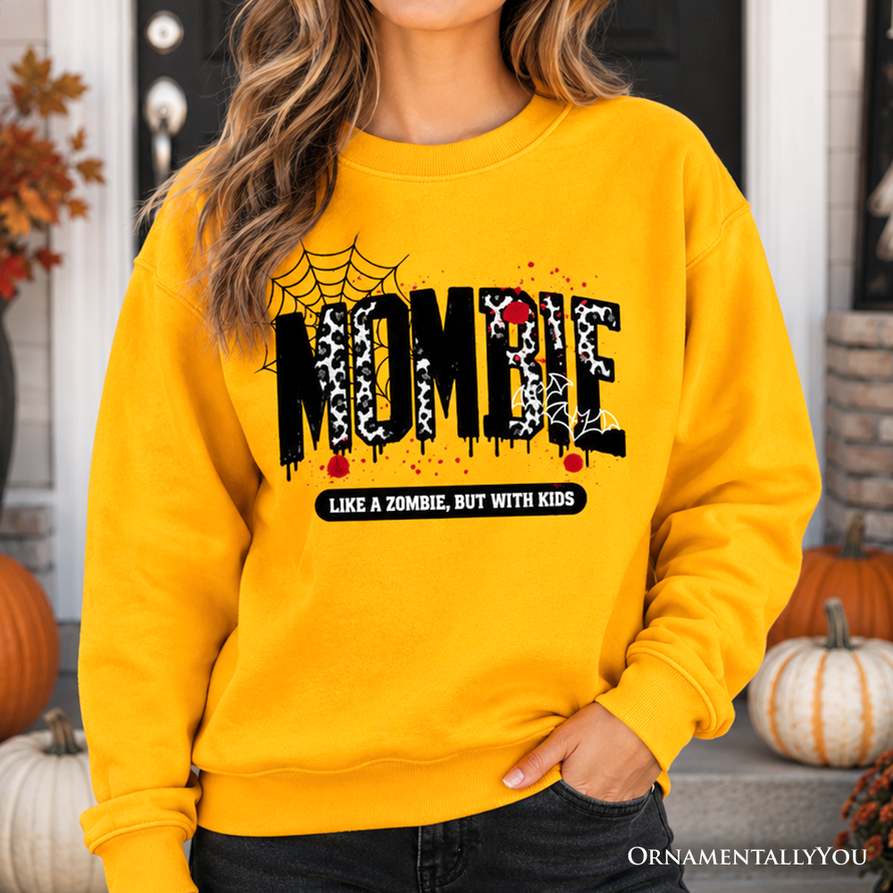 Mombie Like a Zombie But With Kids Sweatshirt, Funny Halloween Mom Horror Sweater