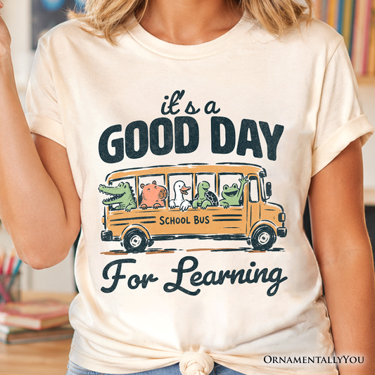Vintage Good Day for Learning School Bus T-Shirt, Back to School Tee