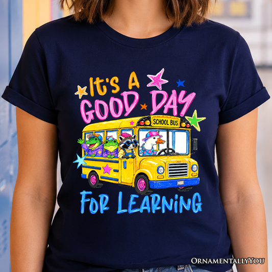 School Bus Good Day for Learning T-Shirt, Funny Back to School Tee