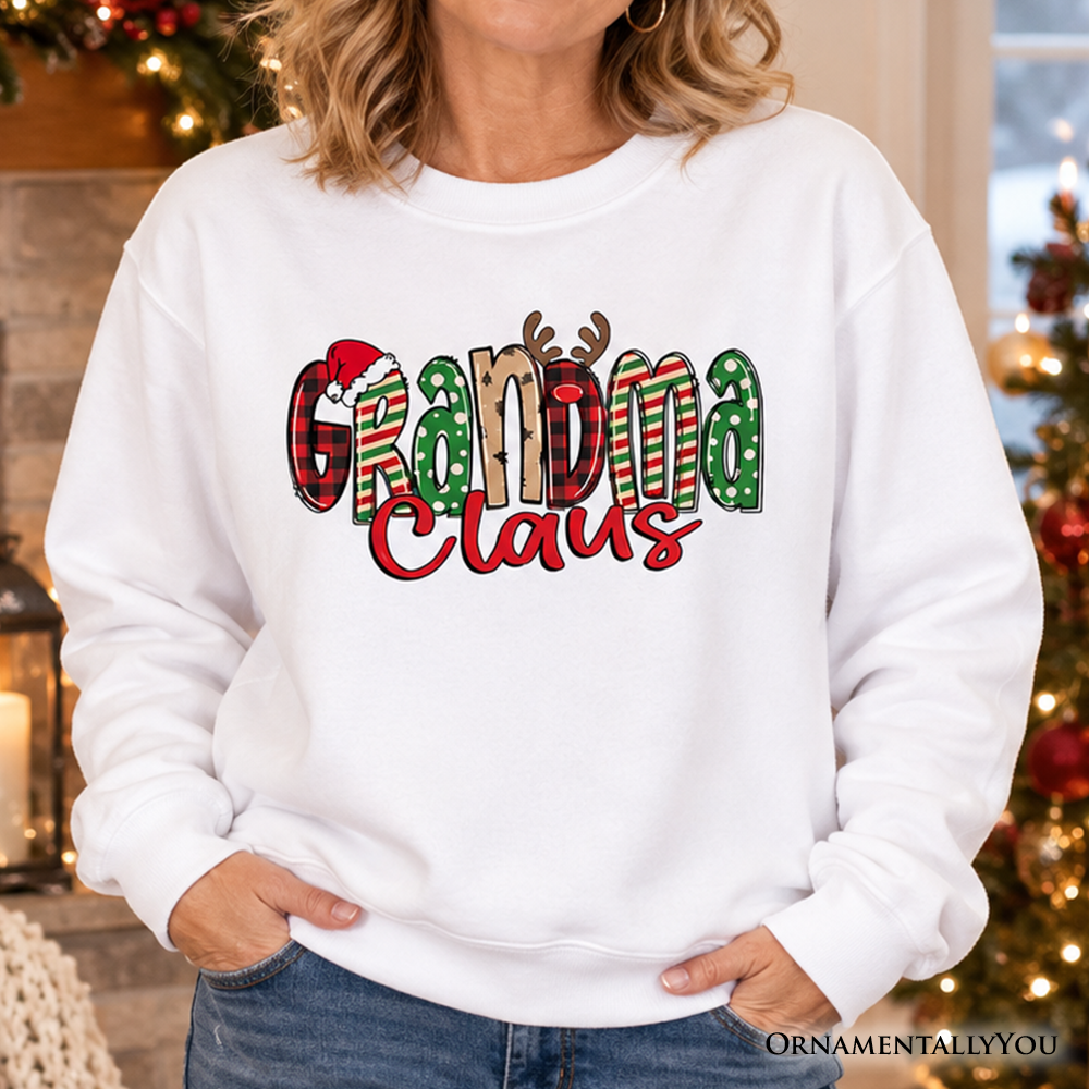 Grandma Claus Retro Christmas Sweatshirt, Matching Family Holiday Sweater