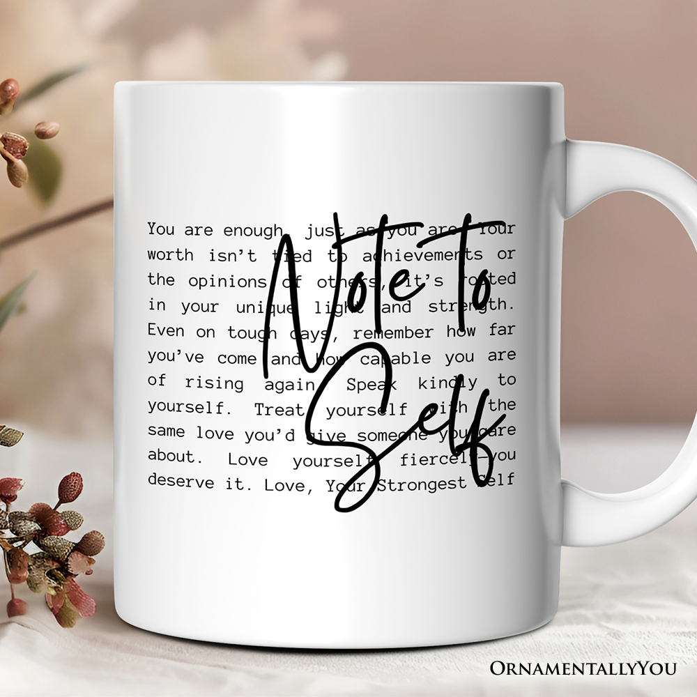 Note To Self Motivational Definition Personalized Mug, Mental Health Gift with Custom Name